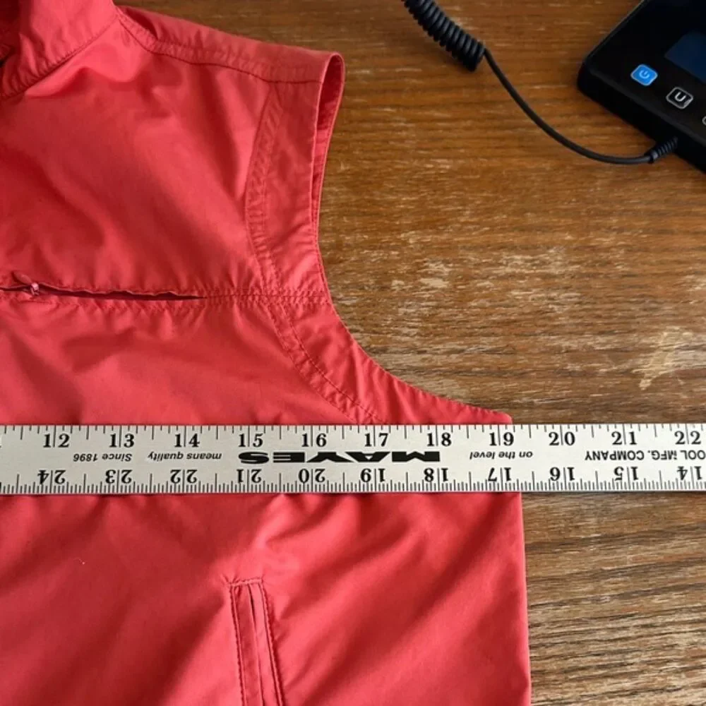 Liz Claiborne LizGolf Packable Vest Womens Small Petite Orange Layer Zip Closure